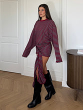 Carica l'immagine nel visualizzatore di Gallery, SET MAGLIA E COULOTTE GRIGIO/BORDEAUX
